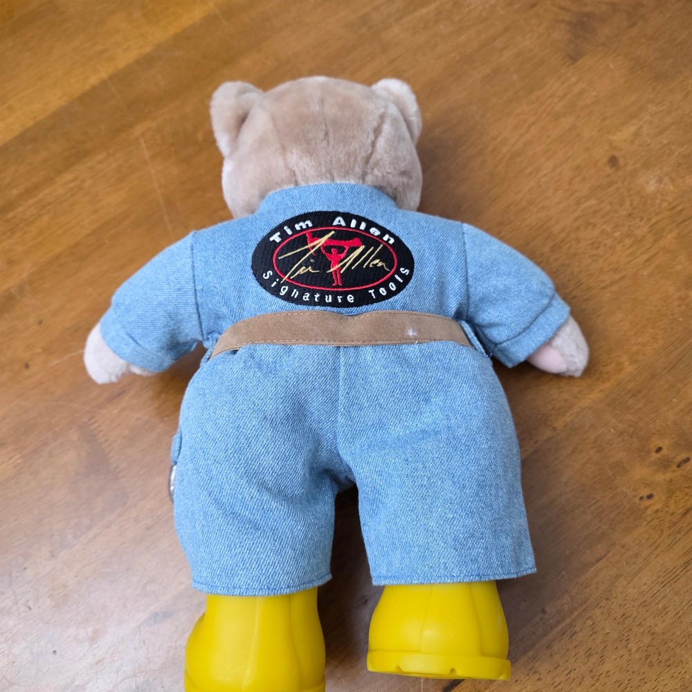 1990 Tim Allen Signature Tools Plush "Tool Bear" Toy with Outfit and Accessories - Picture 9 of 11